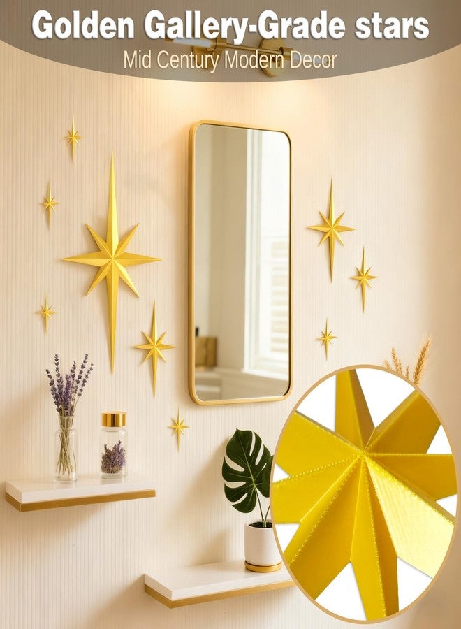 SFNN 9 Pcs Mid Century Modern Decor,3D Star Art Wall Sculpture,Vintage Starburst Wall Decor,Star Hanging Sculptures Modern Celestial Home Decor,Retro Decor for Living Room Bedroom Front Door Home (9 Pcs) - Image 5